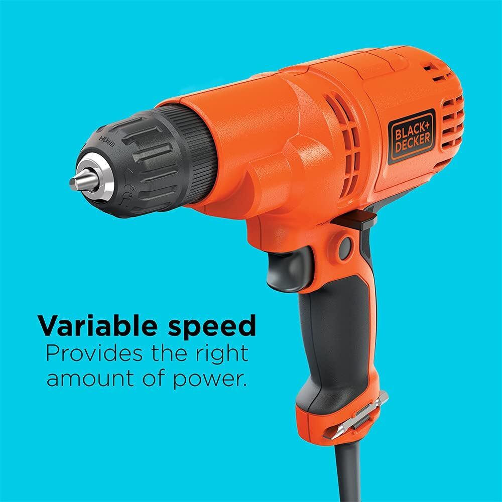 Corded Drill 5.5-Amp 3/8-Inch Variable Speed Workshop Power Tools 1500 RPM