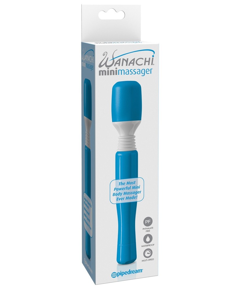 Wanachi Blue Multi Speed Waterproof Mini Wand Massager by Pipedream Products