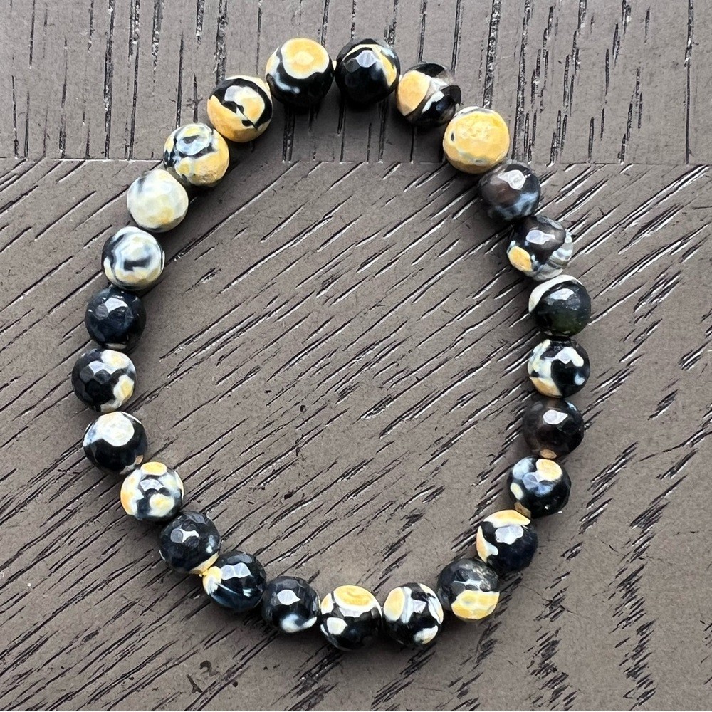 Yellow orca agate bracelet 8mm