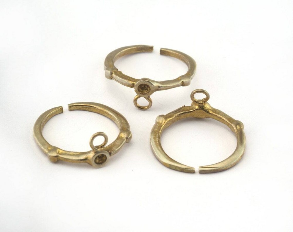 Ring Adjustable Loop Bezel Raw brass (16mm 5.5US inner size - Adjustable 2851