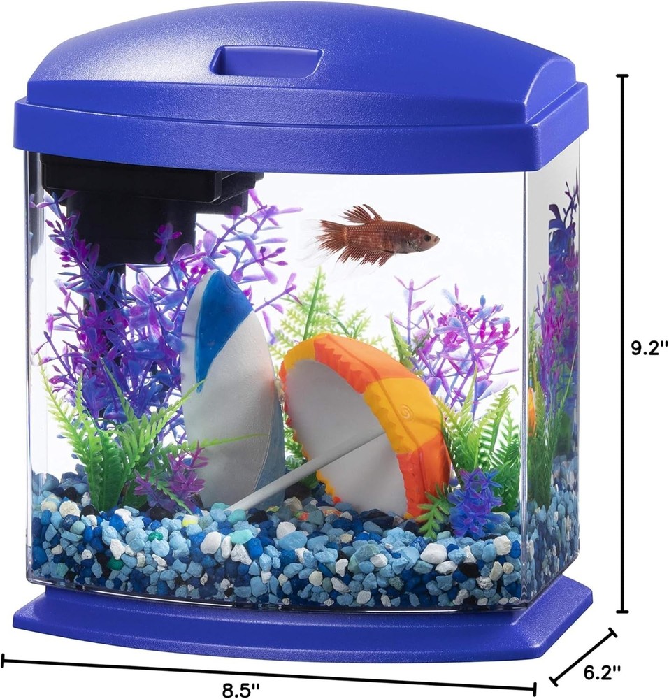 Blue Small Fish Tank with SmartClean Technology