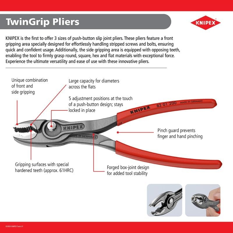 Tools 82 01 150 SBA TwinGrip Pliers, 6"