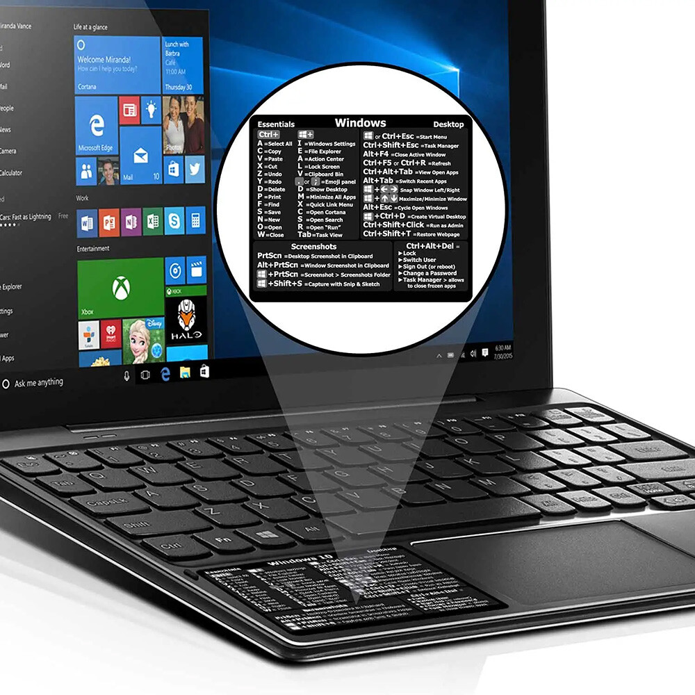 Windows PC Laptop Desktop Reference Guide Keyboard Vinyl Shortcut Sticker Decal