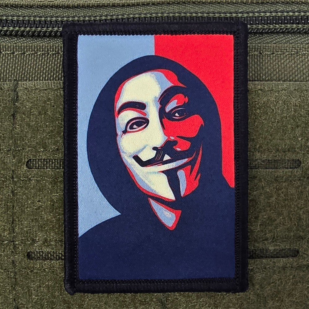 Anonymous Hacker Patch Protest Moral Tactical Meme USA Flag Hook & Loop 3x2