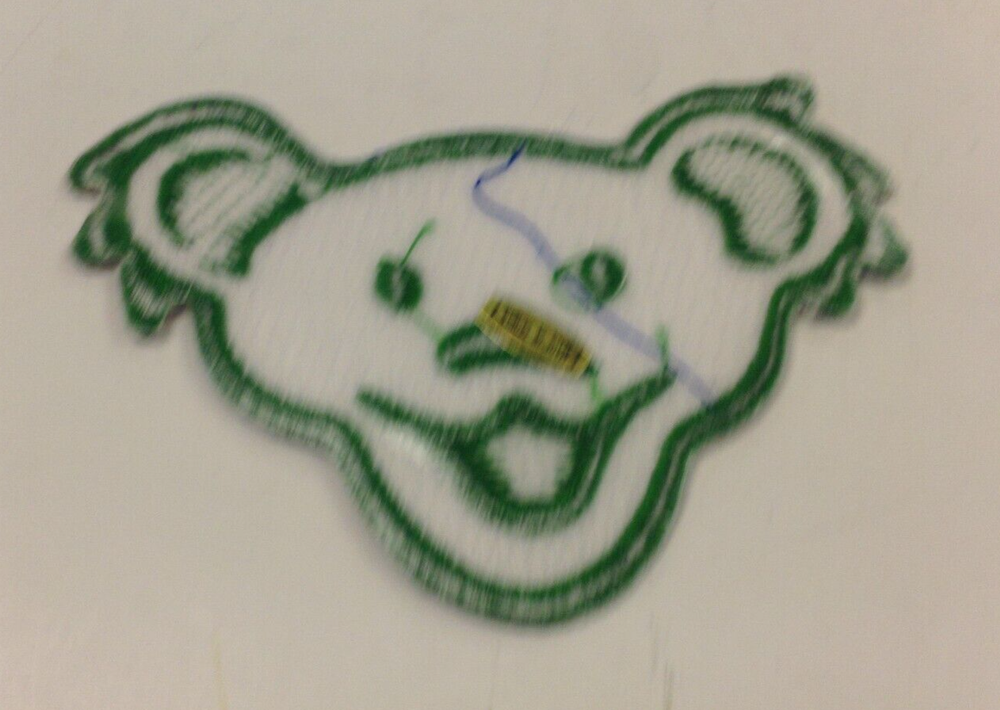 GRATEFUL DEAD EMBROIDERED GREEN JERRY BEAR FACE PATCH