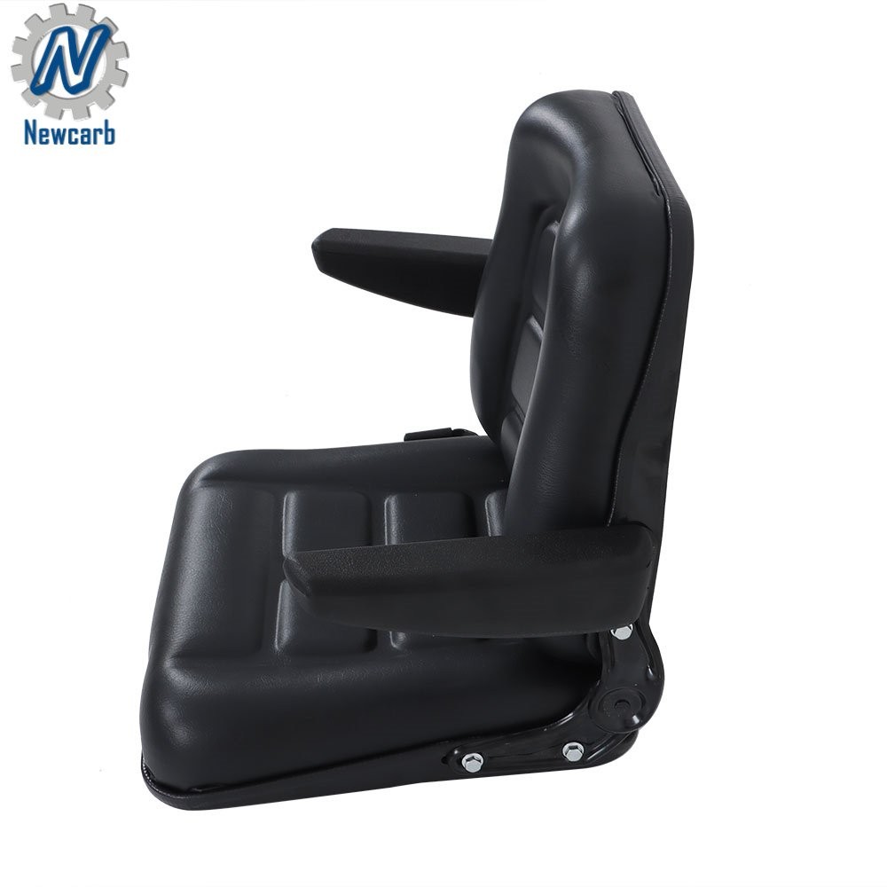 Tractors Forklift Seat Universal With Adjustable Backrest Armrest Black Seat