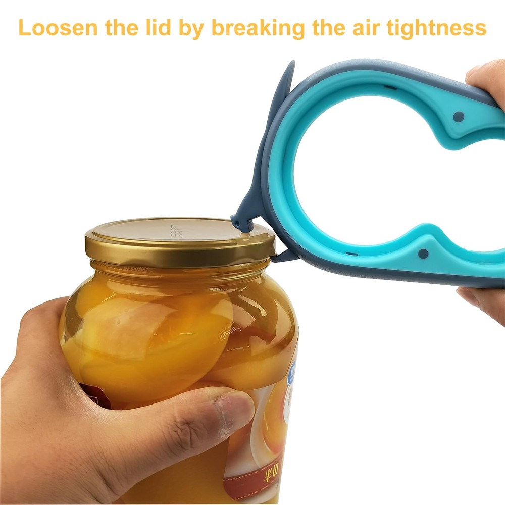 6-in-1 Jar Opener & Bottle Opener Set for Weak Hands - Multi-Function Kitchen...