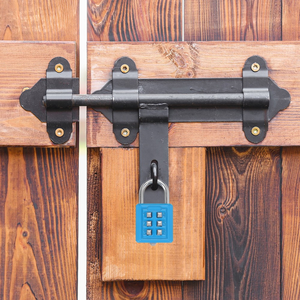 2Pcs Push Button Combination Padlock 6-Digit 3-Position Lock Sky Blue