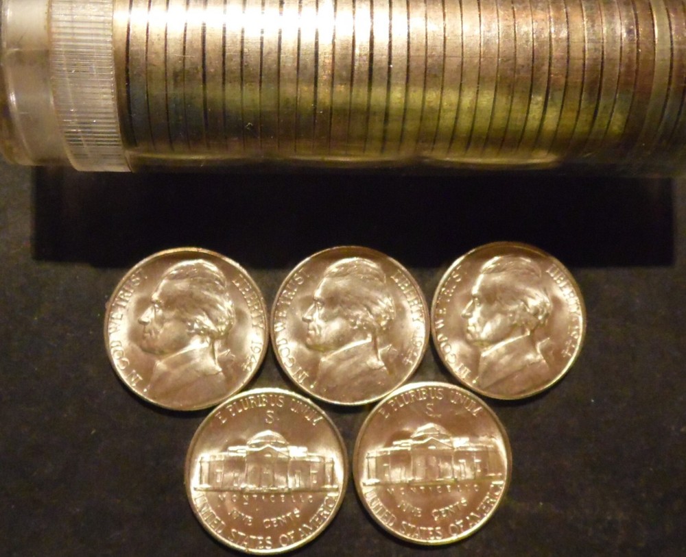 1944-S Jefferson Nickel Choice/Gem BU Roll Uncirculated