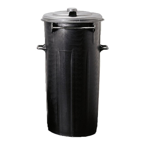 PVC waste bin with hinged lid 100 lt 42x94 cm with handle