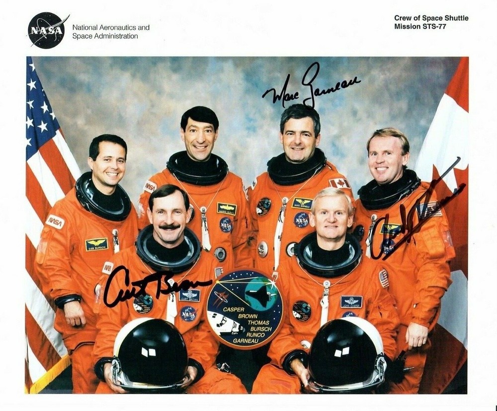 STS-77 Crew Lithograph Signed by Astronauts Curt Brown, A.Thomas, Marc Garneau