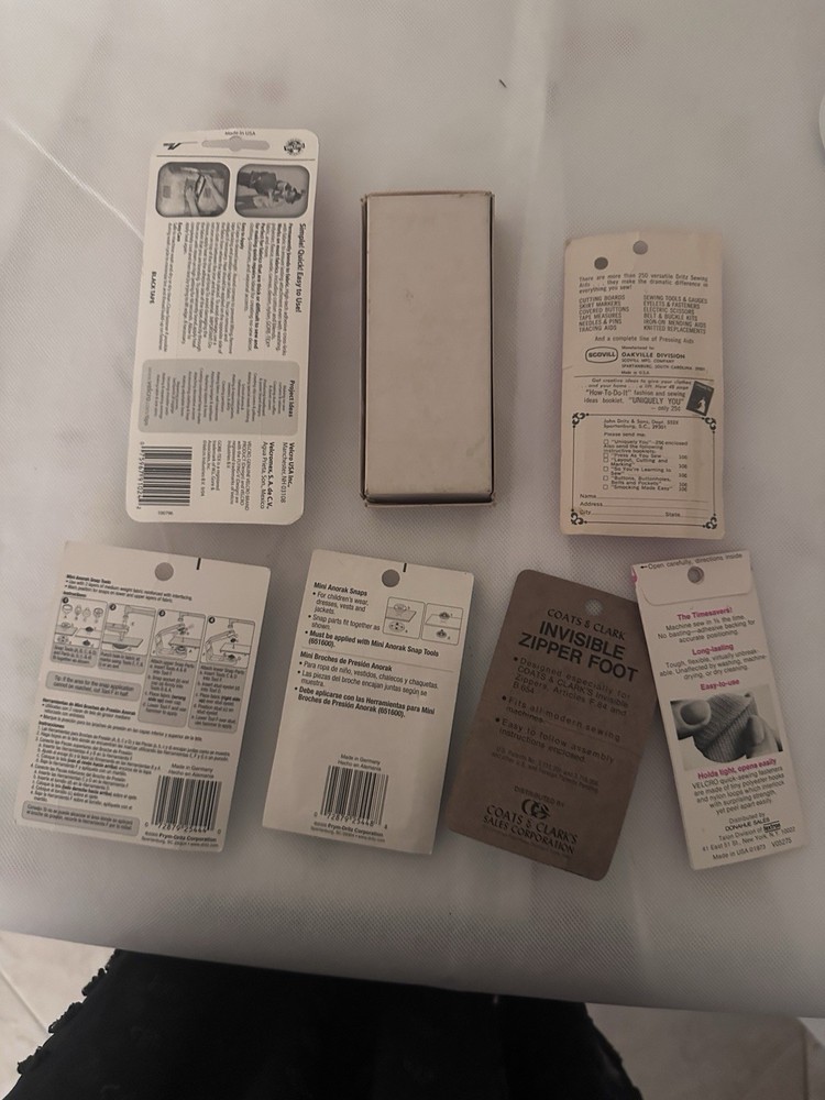 Vintage Mixed Lot Sewing Items & VTG Clark Thread Box -empty