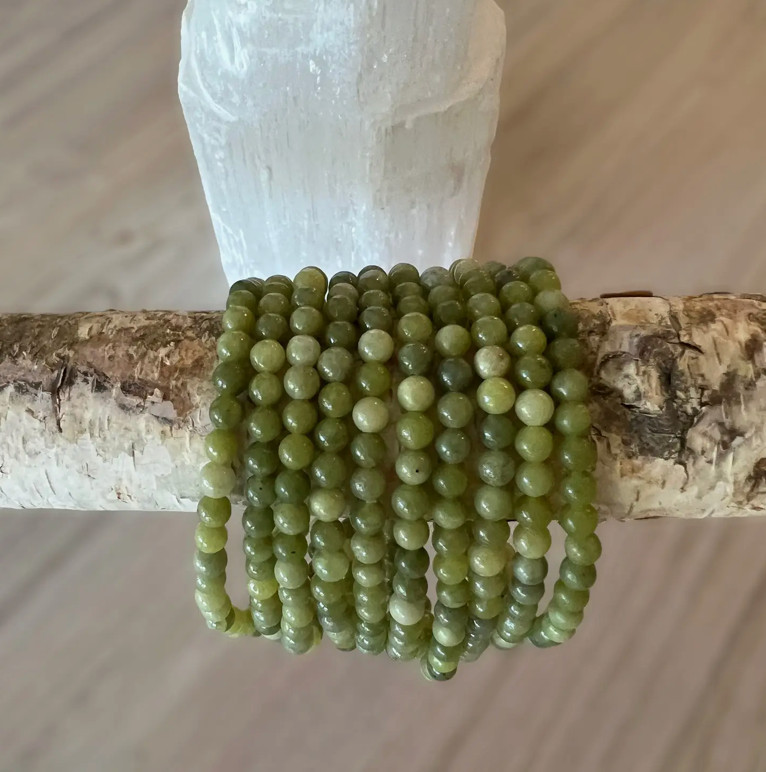 Green Jade Stretch Bracelet - 4mm