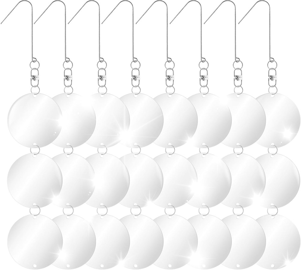 10 Pack Hanging Reflective Bird Scare Discs Set, Large 30-Discs Double-Sided Mir