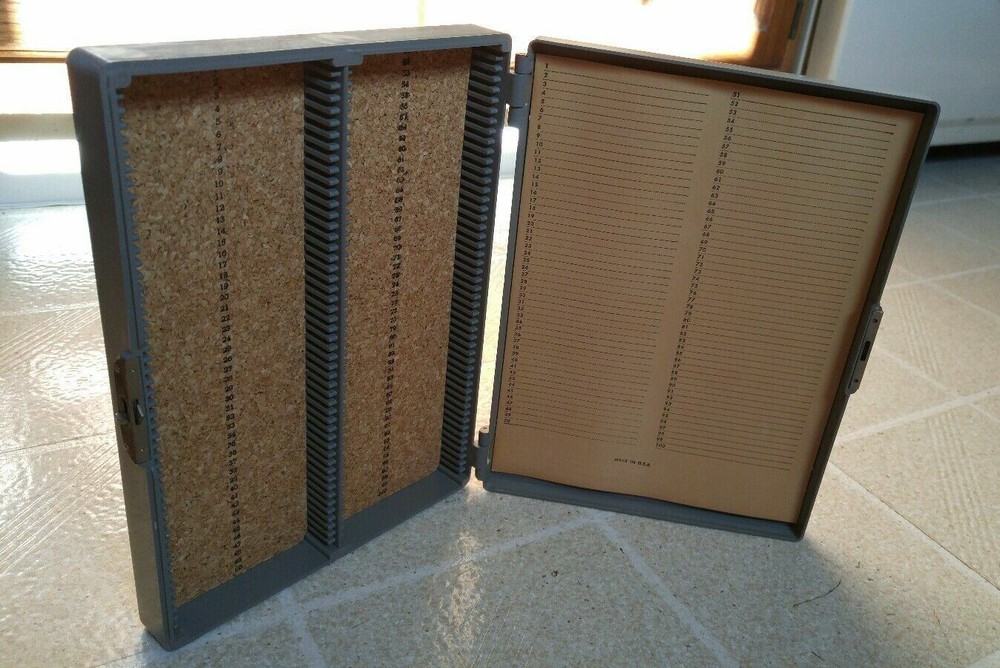 Microscope Slide Box Plastic Grey Used Capacity 100 Slides Microslide