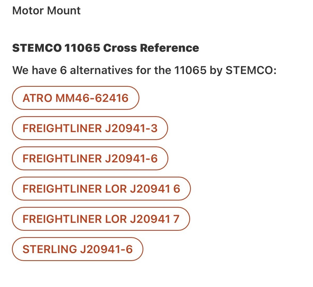 Stemco 11065 Engine Mount