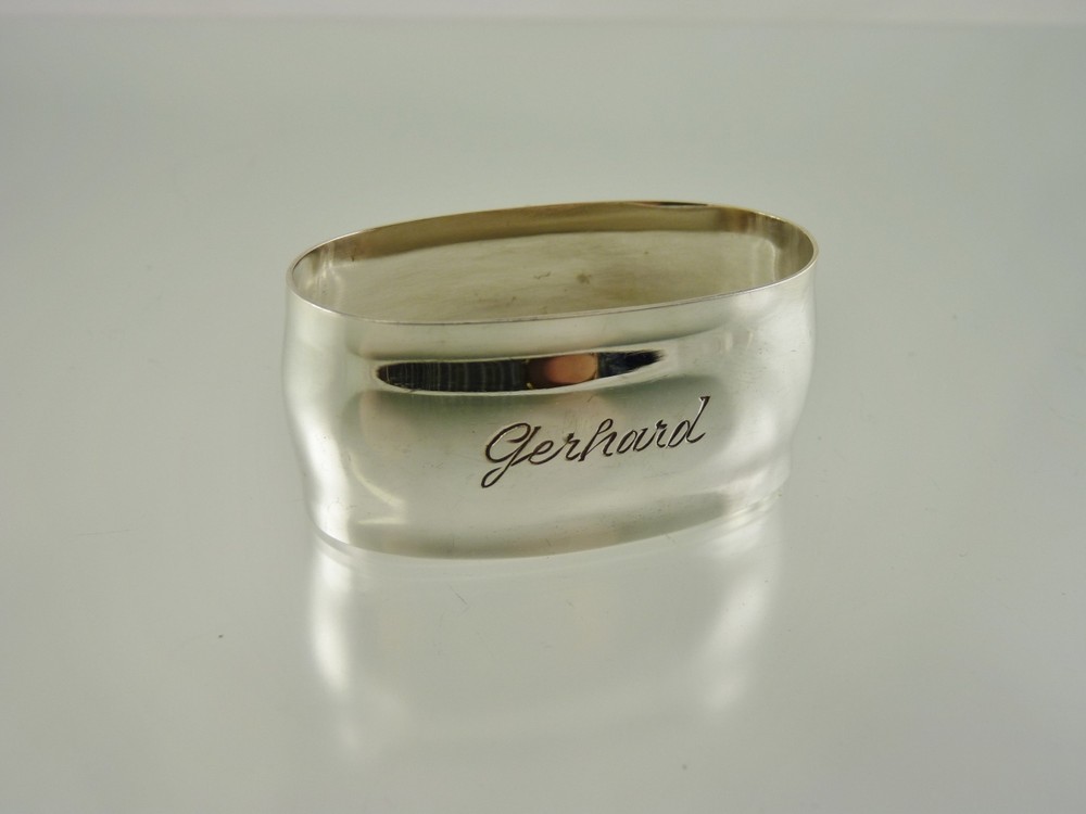PLAIN OVAL NAPKIN RING SILVER .835 BY GERMAN MB "GERHARD'