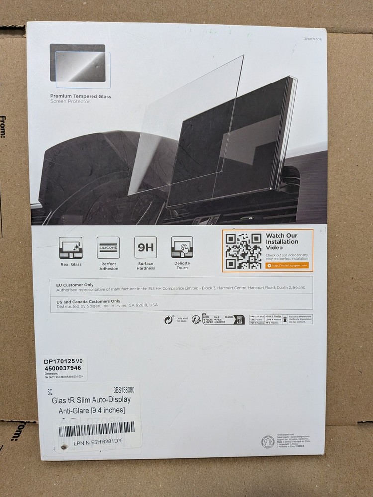 Spigen GLAS.tr SLIM Auto Display Protector 9.4" - Open Box