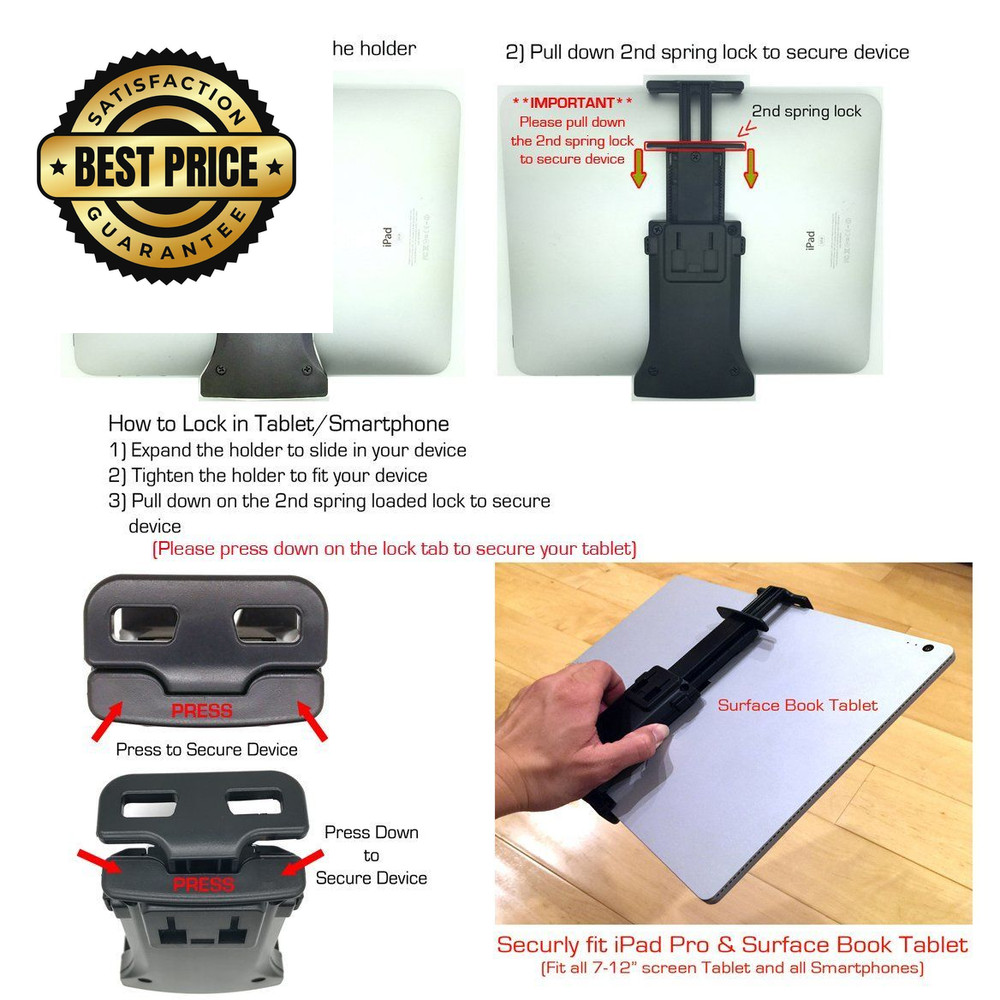 Accessory Basics EasyAdjust cymbal Microphone Mic Stand Tablet Mount black