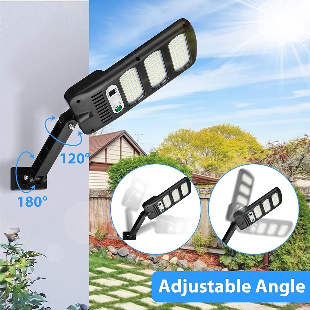 4 Pack LED Solar Lights Outdoor with Remote 6000K 213LED Solar Motion Sensor