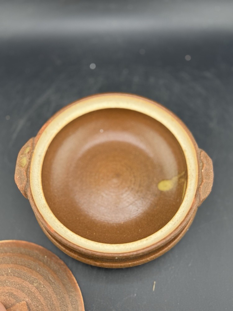 Mini Lidded Stoneware Pot With Sig On Base See Photos Candy Dish