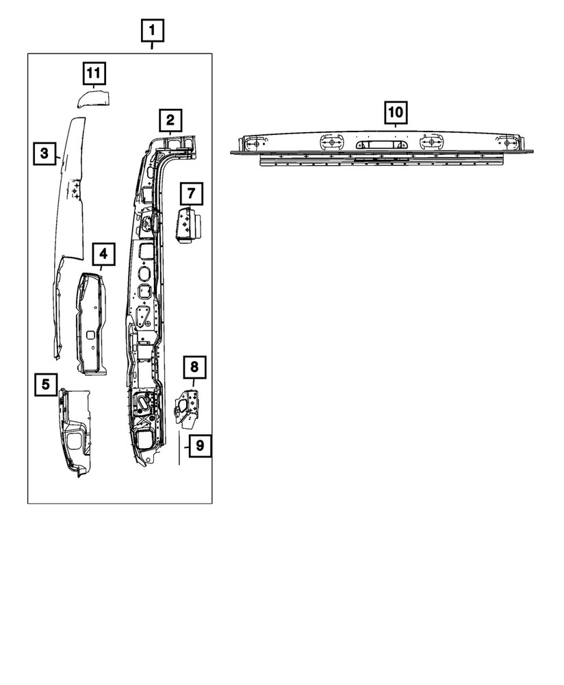 Genuine Mopar Rear Closure Panel Reinforcement Right 68134077AA