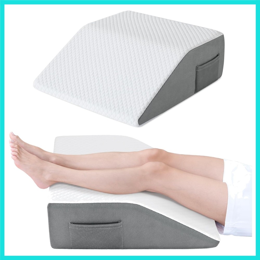 Adjustable Leg Elevation Pillows for Swelling, Cooling Gel Memory Foam Wedge ...