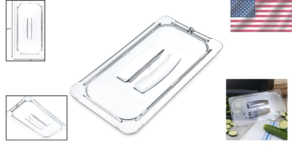 Universal Third Size Food Pan Lid - Clear Polycarbonate & Dishwasher Safe