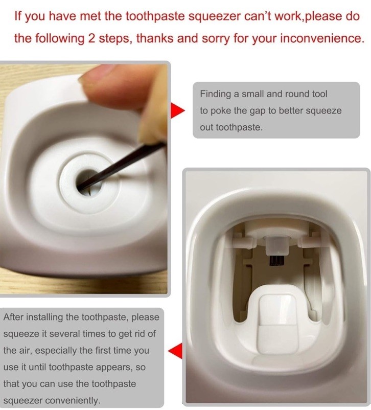 MOPMS Toothpaste Dispenser Wall Mounted for Bathroom Automatic Gray