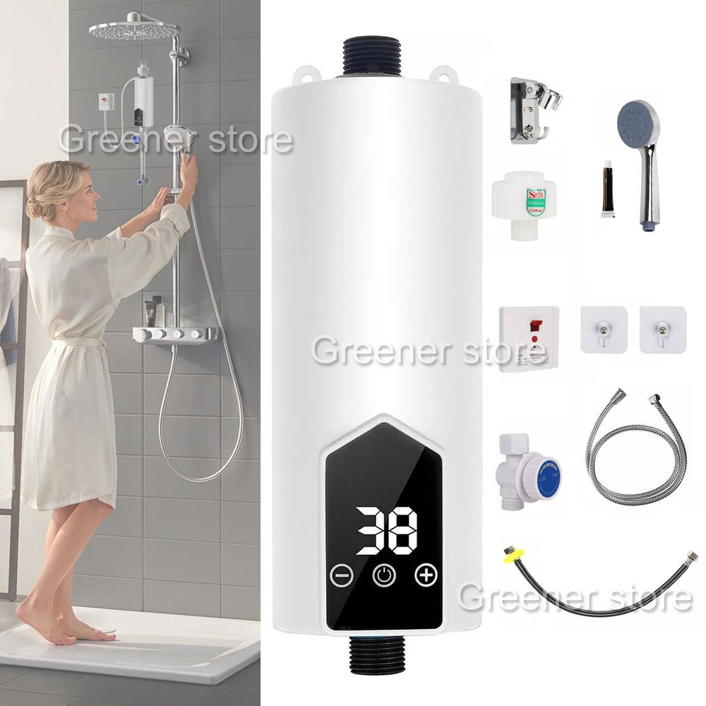 5500W Electric Instant Water Heater Tankless Tap Hot Shower for Bath Kitchen
