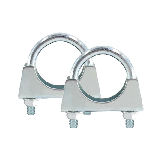 2PCS U Bolt Muffler Exhaust, Iron Exhaust U Clamps, Saddle Type U 1-1/2 Inch
