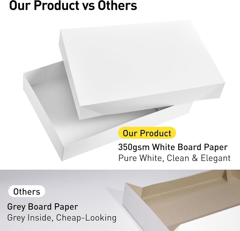 12 Pack 17" White Extra Large Gift Boxes With Lids For Clothes Presents