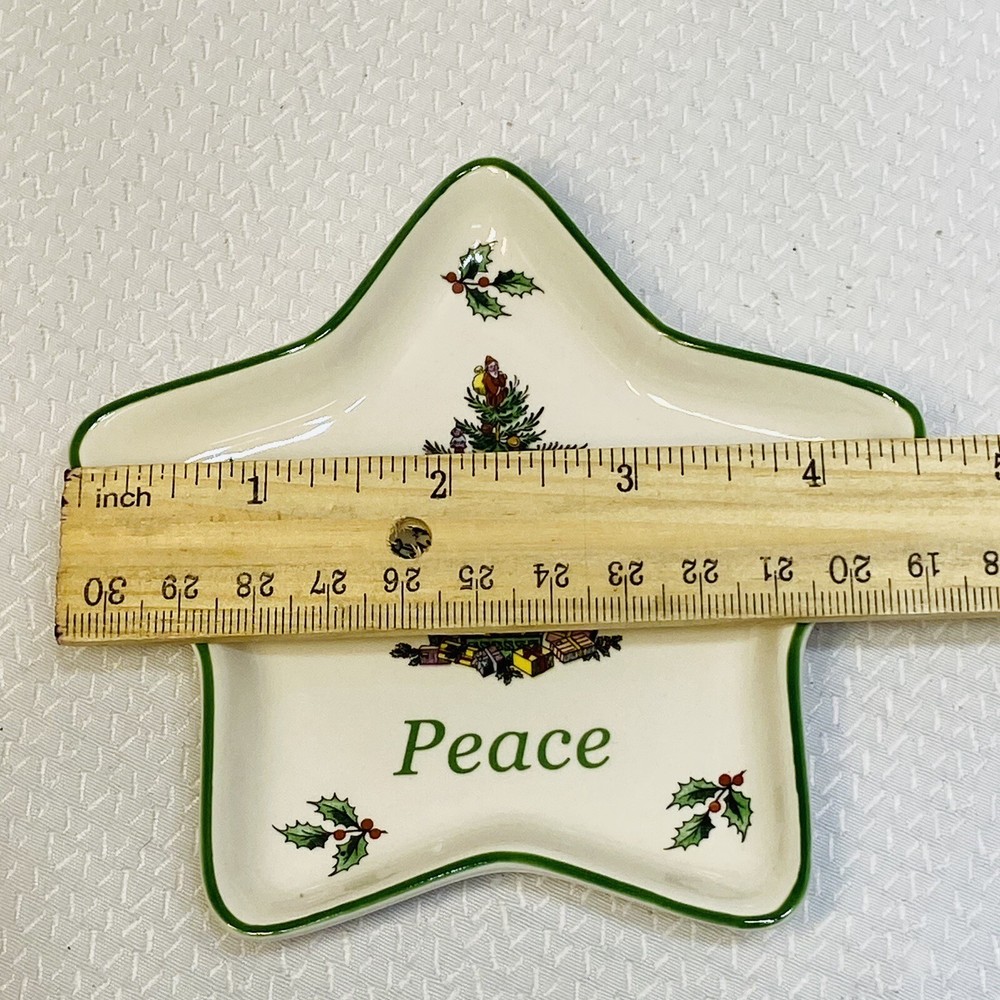 Spode Small 5" Star Shape Christmas Tree Dish Peace Santa original packaging