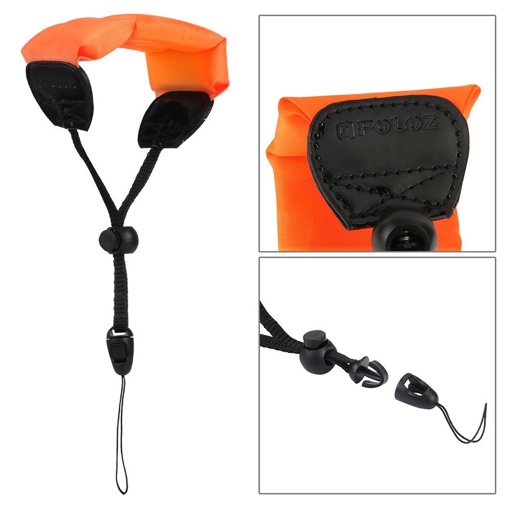 Camera Floating Wrist Strap Adjustable Wristband for Waterproof Camera (Orange)