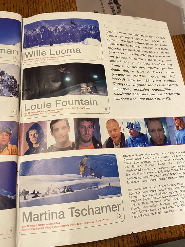 K2 Snowboards 2000 / 2001 Product Guide Booklet Models