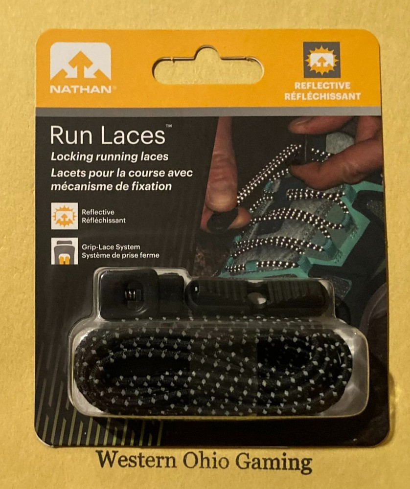 Nathan Reflective Locking Running Laces NEW
