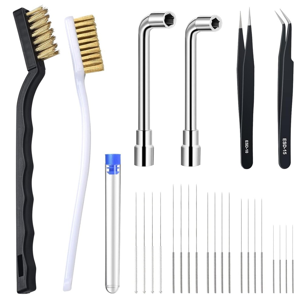 3D Printer Nozzle Cleaning Kit 26pcs Tool Set Needles Brushes Case