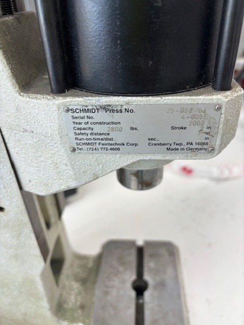 Schmidt pneumatic press 45-059-03