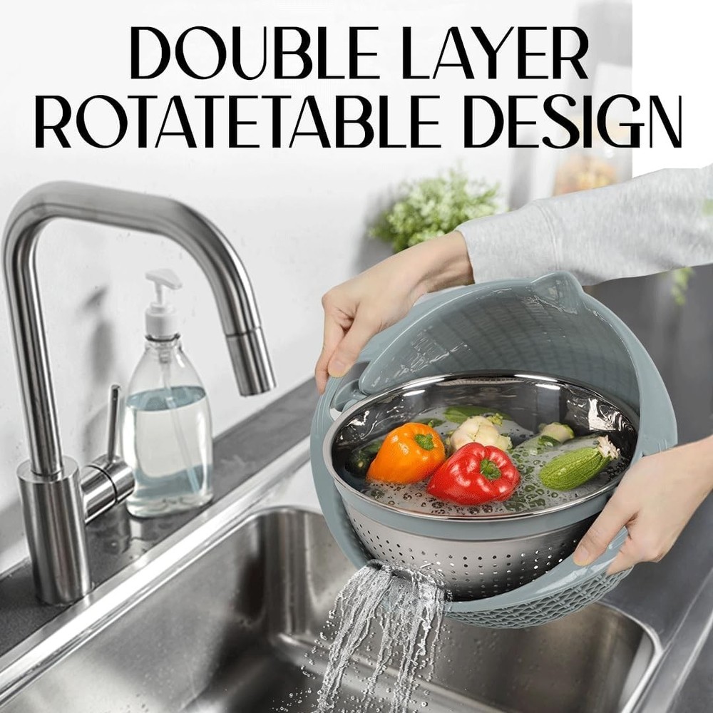 Next level home solution collander and mixing Bowl set color Blue New