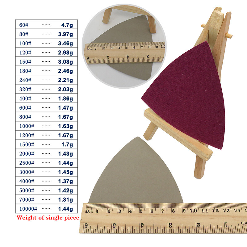 90mm Wet & Dry Sanding Discs Triangular Sandpaper Hook & Loop Pads 60-10000 Grit
