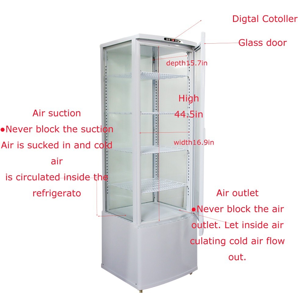 Floor Refrigerated Cake Fruit Display Cabinet Showcase w/Automatic Defrost 110V
