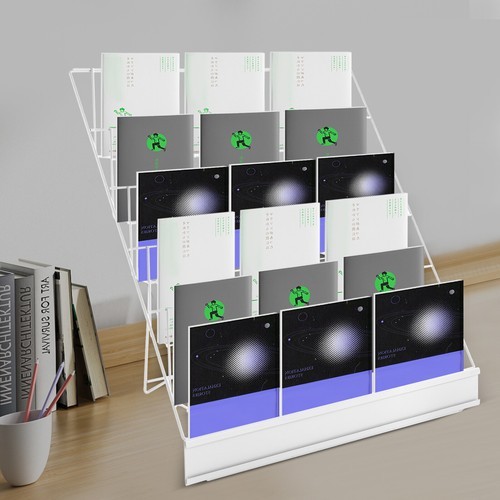 6-Tier Countertop Book Rack Display Stand for Comics, DVDs, and More