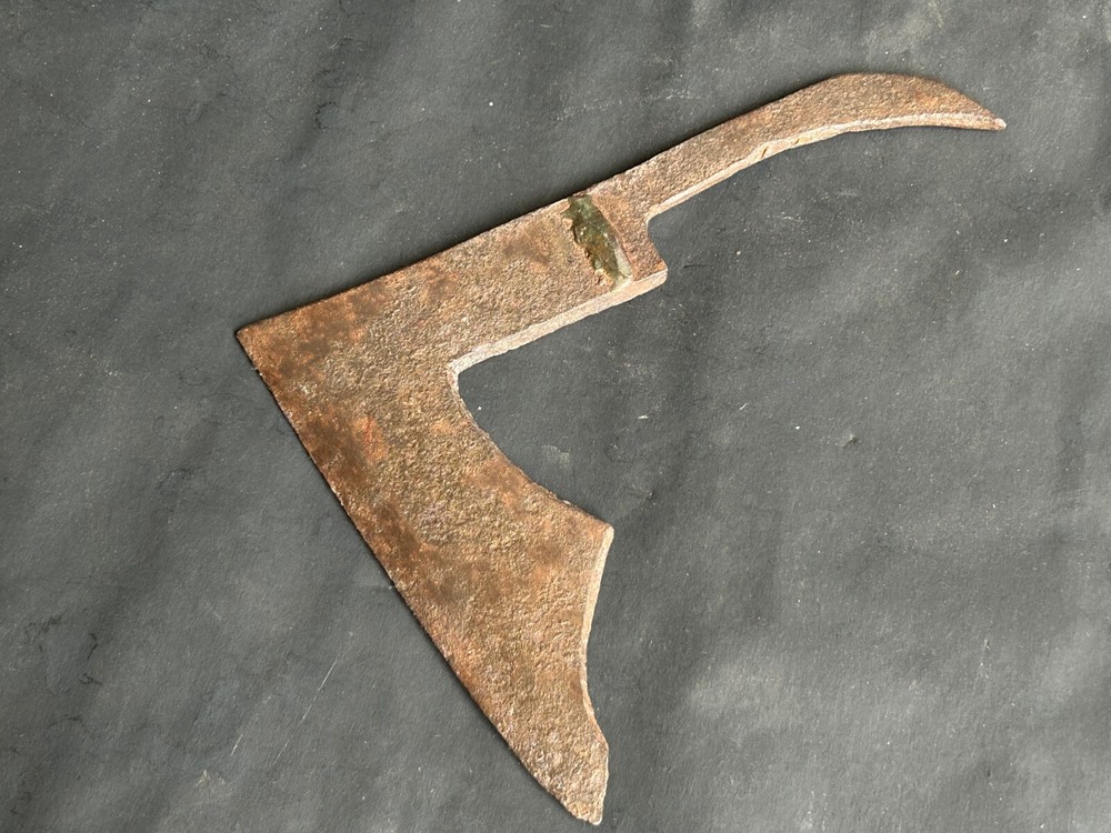 VINTAGE HAND FORGED RUSTIC IRON UNIQUE L SHAPE DOUBLE BIT HEAD HATCHET AXE TOOL