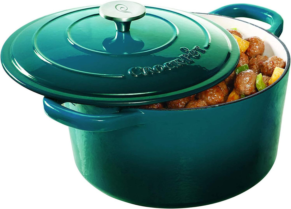 Artisan round Enameled Cast Iron Dutch Oven, 3-Quart, Gradient Teal