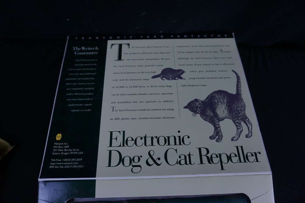 WEITECH Model 0048 Electronic Dog & Cat Repeller with Motion Sensor NEW