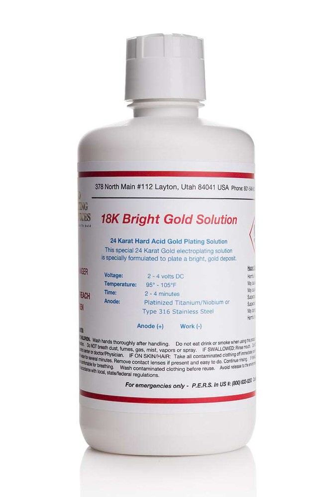 18K Bright Gold Solution - Immersion - 500 mL