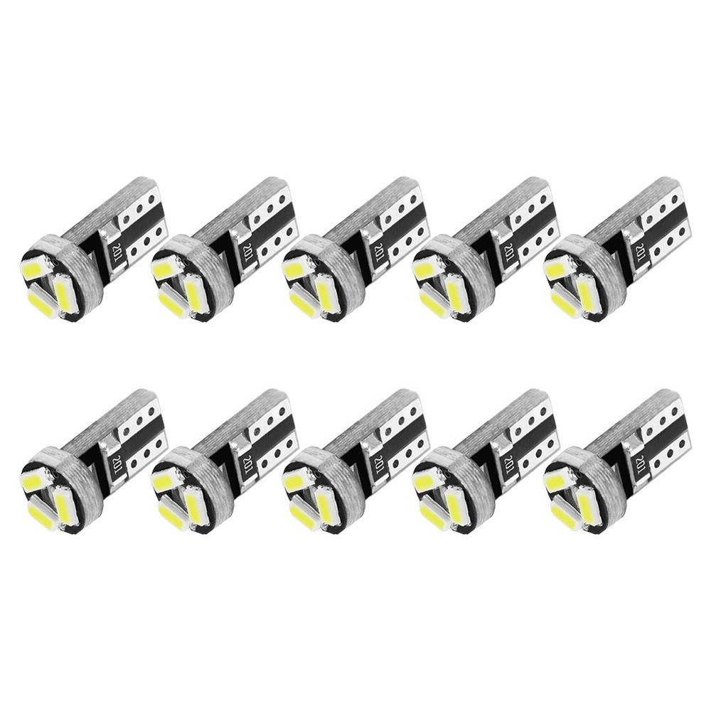 Long lasting T5 White LED Bulbs for Car Dashboard Easy Installation 10 Pack