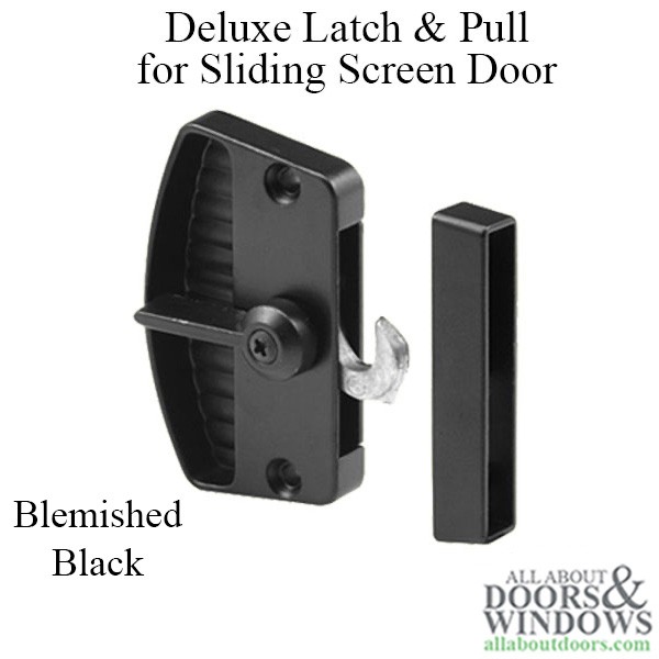 Deluxe Latch & Pull for Sliding Screen Door in Black - BLEMISHED
