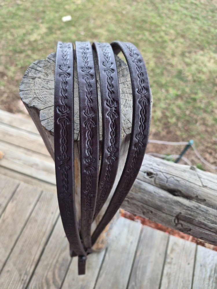 Weaver Leather 8'+ Barbwire tooled split reins