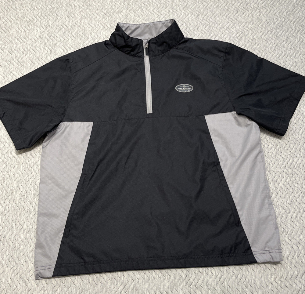 Ahead Golf Jacket Men Large Black Grey Loose Relax Performance Pullover Valencia